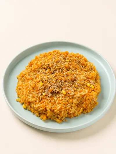 Arroz con atun, choclo y zanahoria — vianda saludable congelada de Hakora Cocina