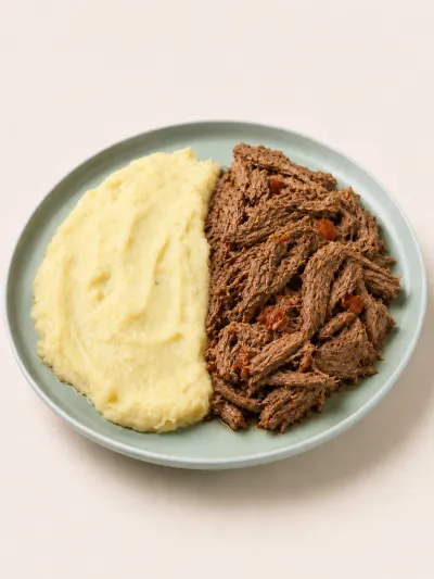 Bondiola braseada con puré de papa — vianda saludable congelada de Hakora Cocina