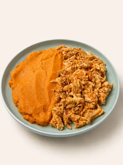 Pollo desmechado con puré mixto — vianda saludable congelada de Hakora Cocina