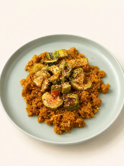 Revuelto de vegetales y carne picada — vianda saludable congelada de Hakora Cocina
