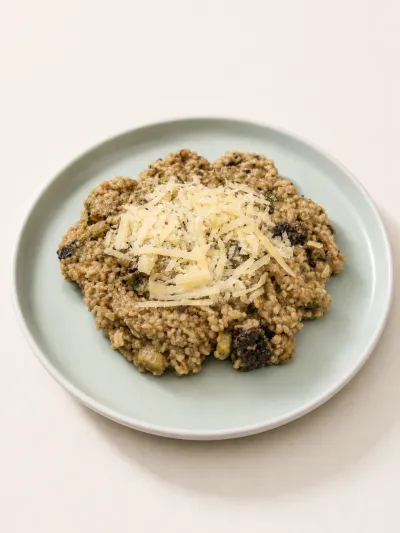 Risotto yamani con hongos de pino — vianda saludable congelada de Hakora Cocina