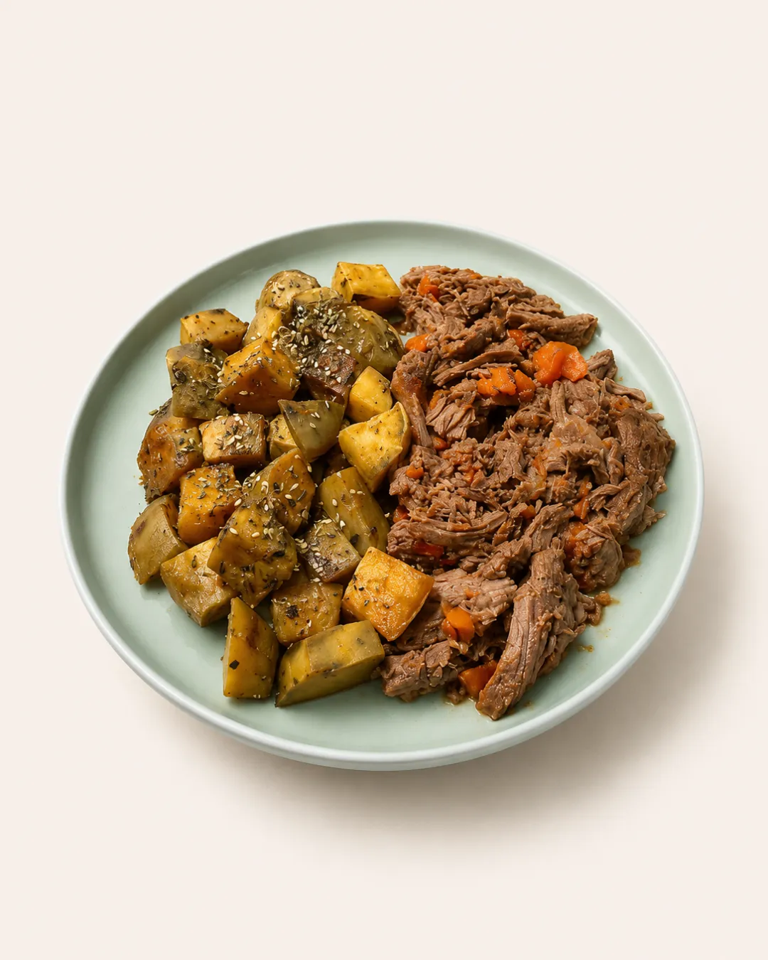 Carne braseada con batatas asadas — vianda saludable congelada de Hakora Cocina
