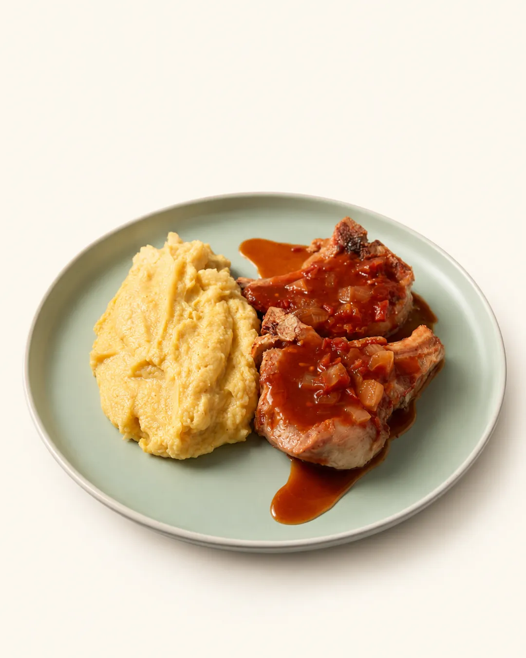 Costillas de cerdo con puré de batata — vianda saludable congelada de Hakora Cocina