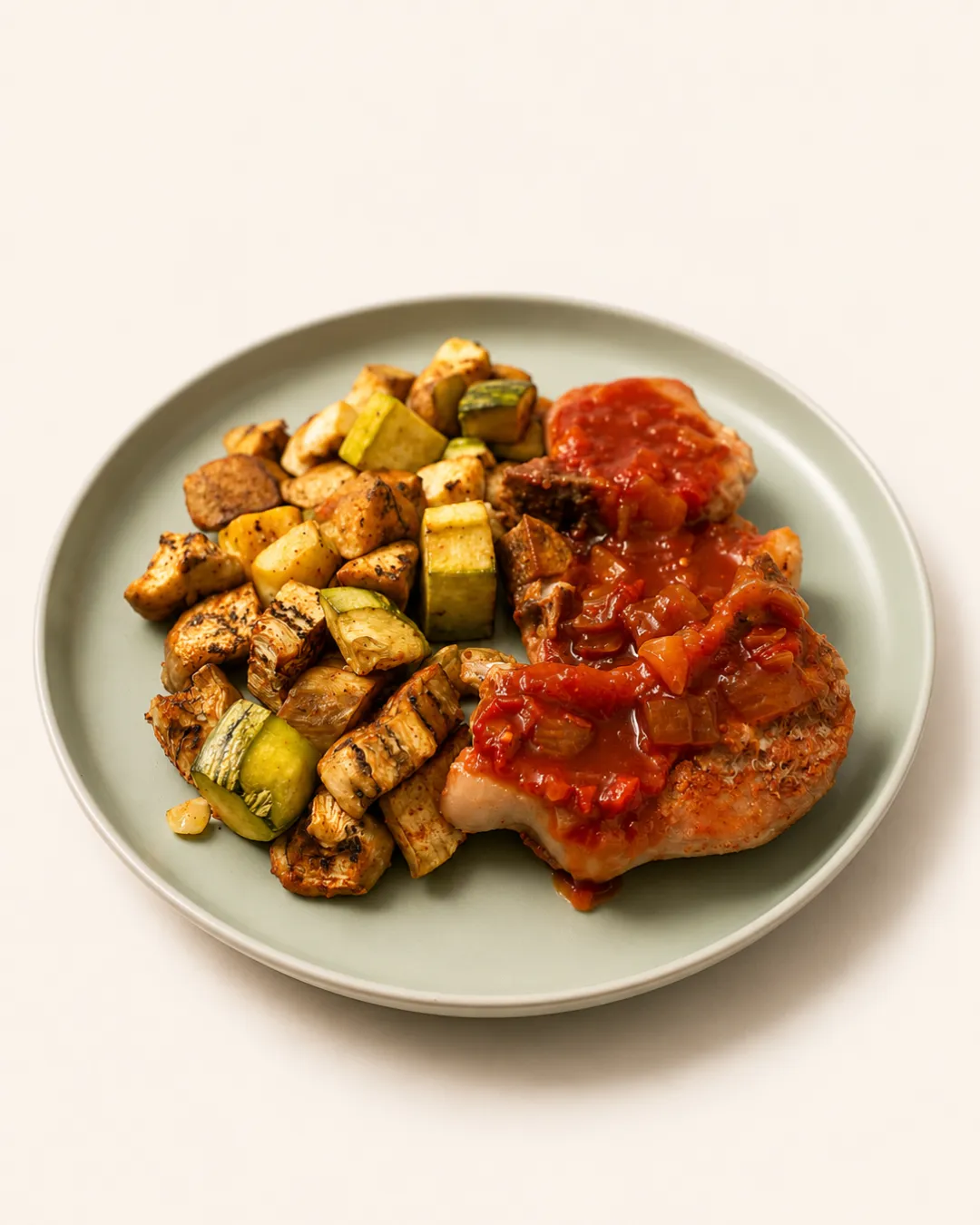 Costillas de cerdo con vegetales — vianda saludable congelada de Hakora Cocina