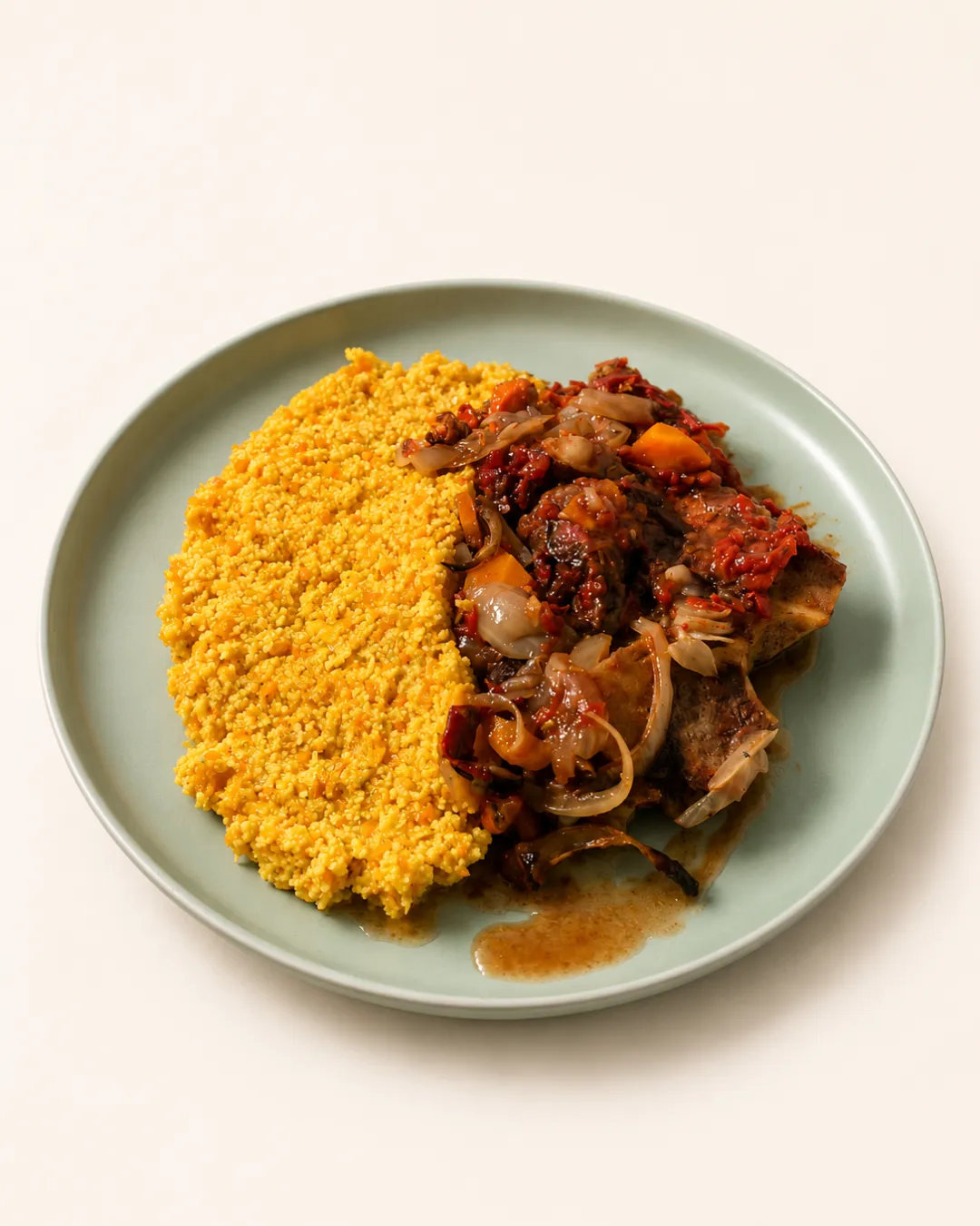 Osobuco braseado con cous cous — vianda saludable congelada de Hakora Cocina