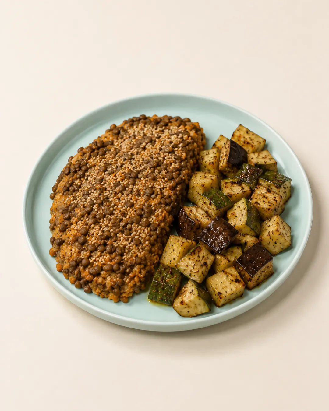 Salteado de lentejas con vegetales grillados — vianda saludable congelada de Hakora Cocina