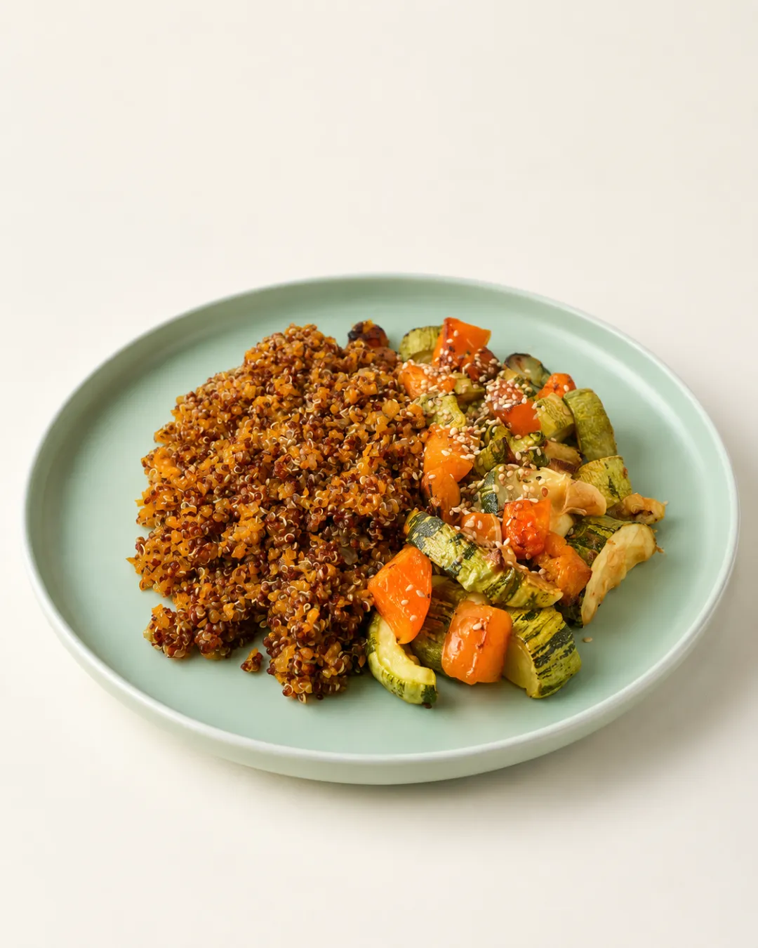 Salteado de quinoa, zucchinis y calabaza asada — vianda saludable congelada de Hakora Cocina